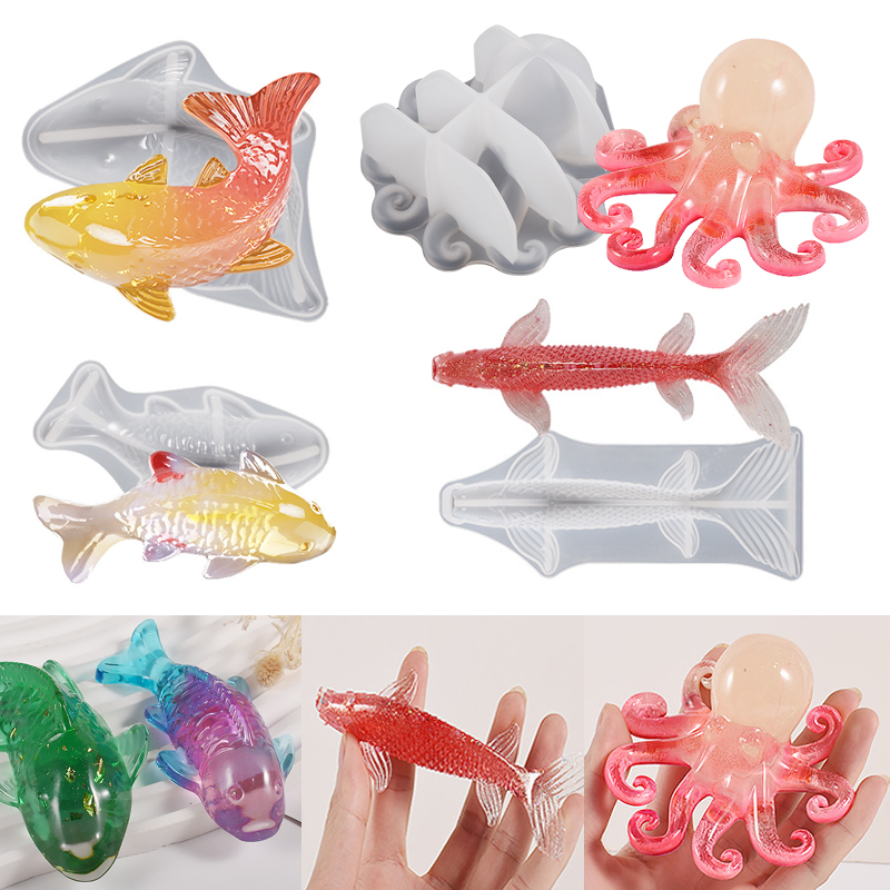 Fish Aquarium Home - 3D Koi Balık Şekilli Epoksi Reçine