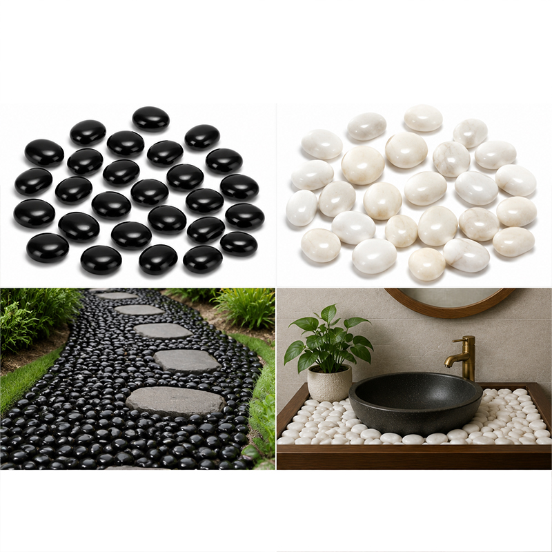 Beyaz ve Siyah Cilalı Nehir Ta - Fish Tank Gravel incelemesi ve fiyatı